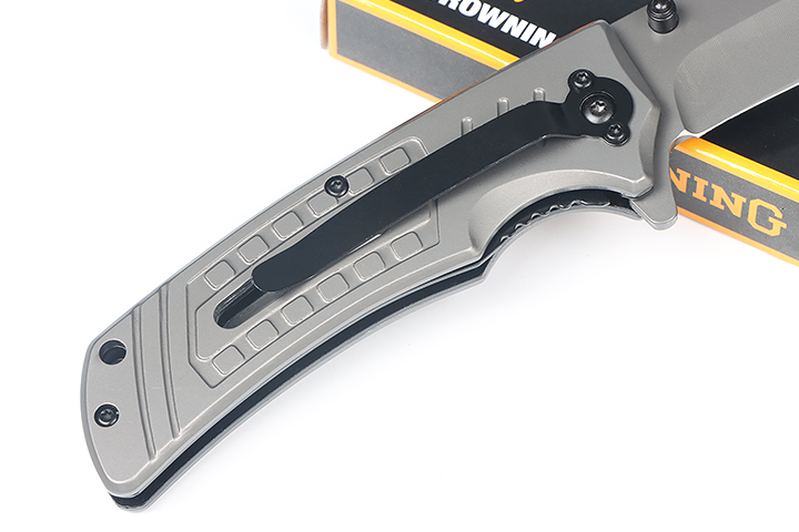 Browning F176 fast opening folding knife grey Titanium surface UD407666
